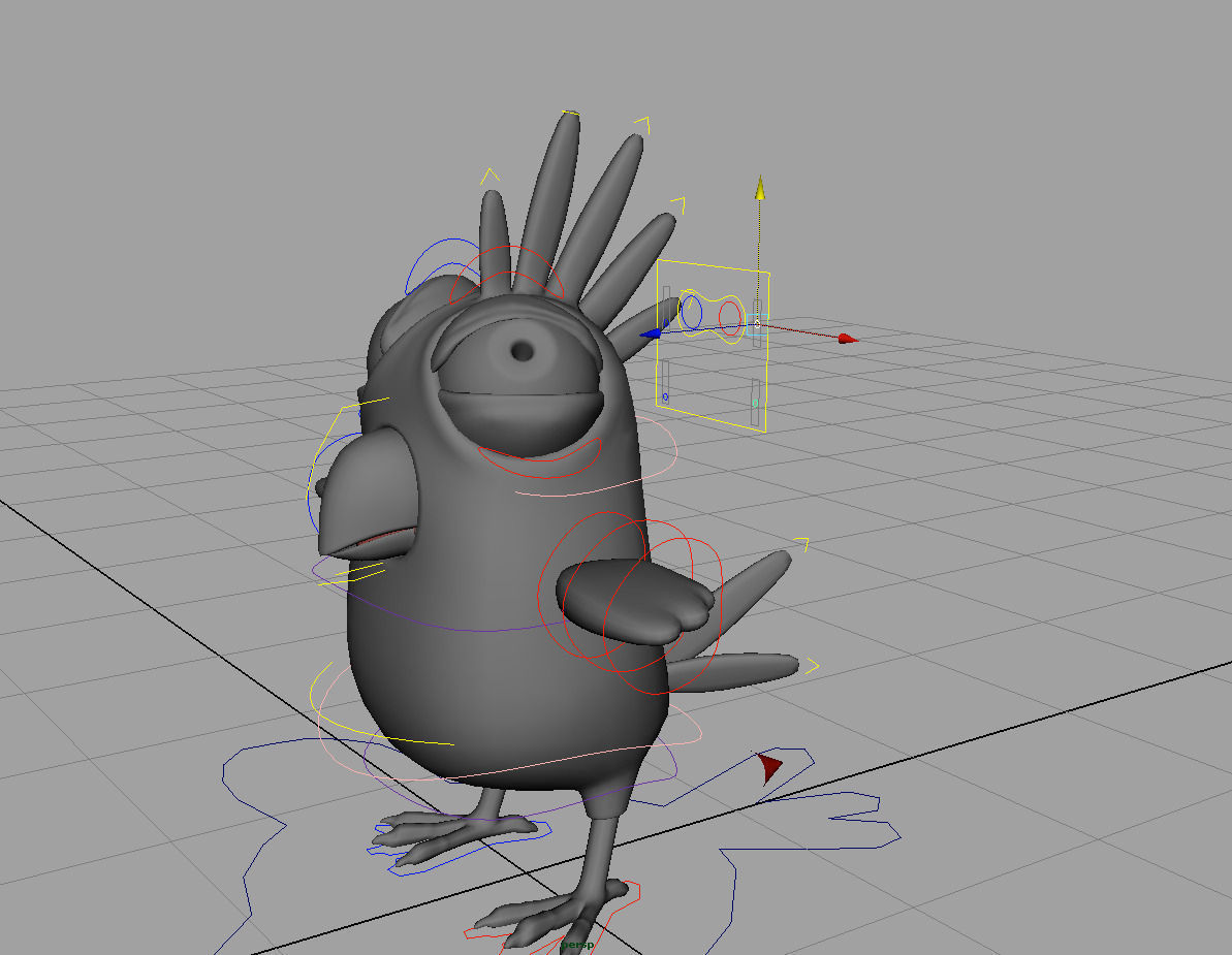 Cartoon Bird Character Low-poly 3D model_5