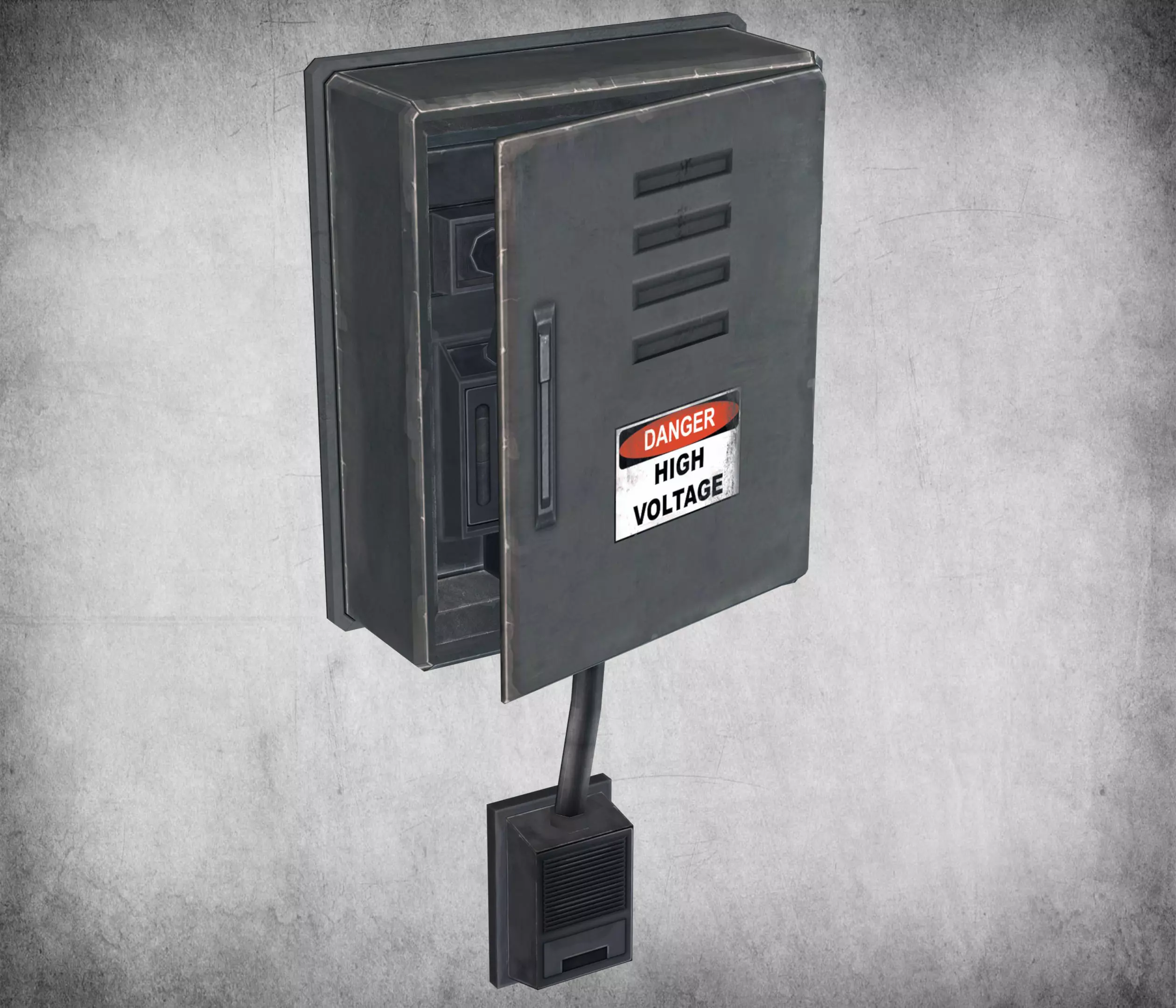Electric Fusebox Low-poly 3D model_0