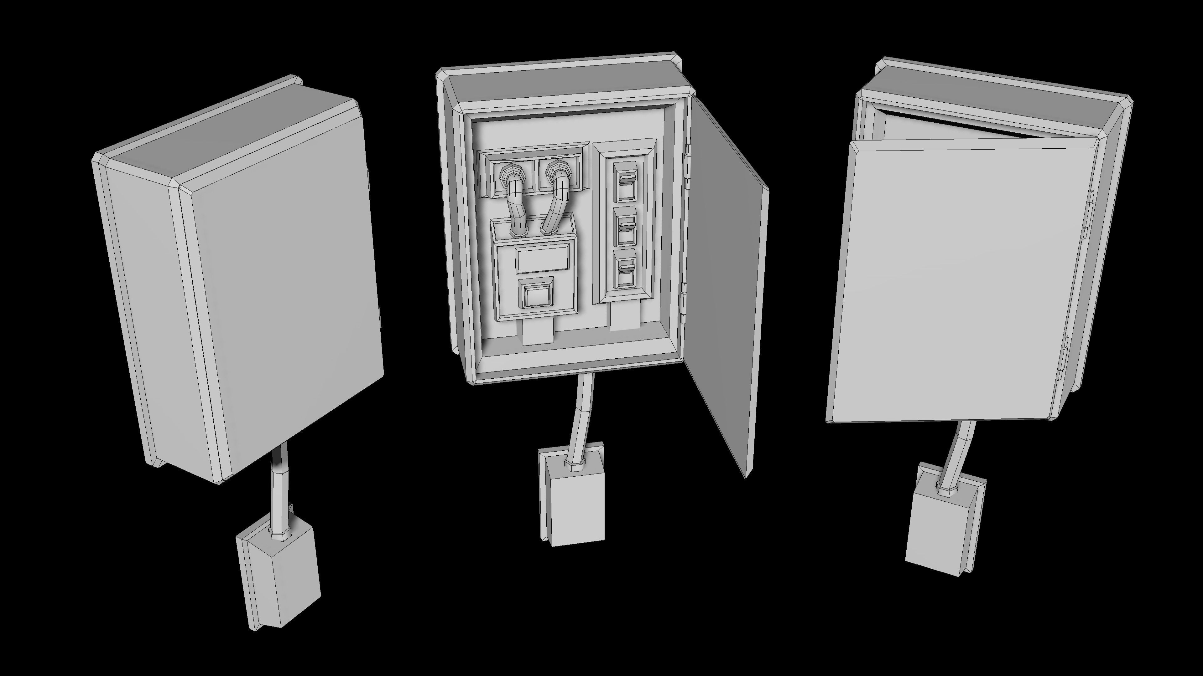 Electric Fusebox Low-poly 3D model_3