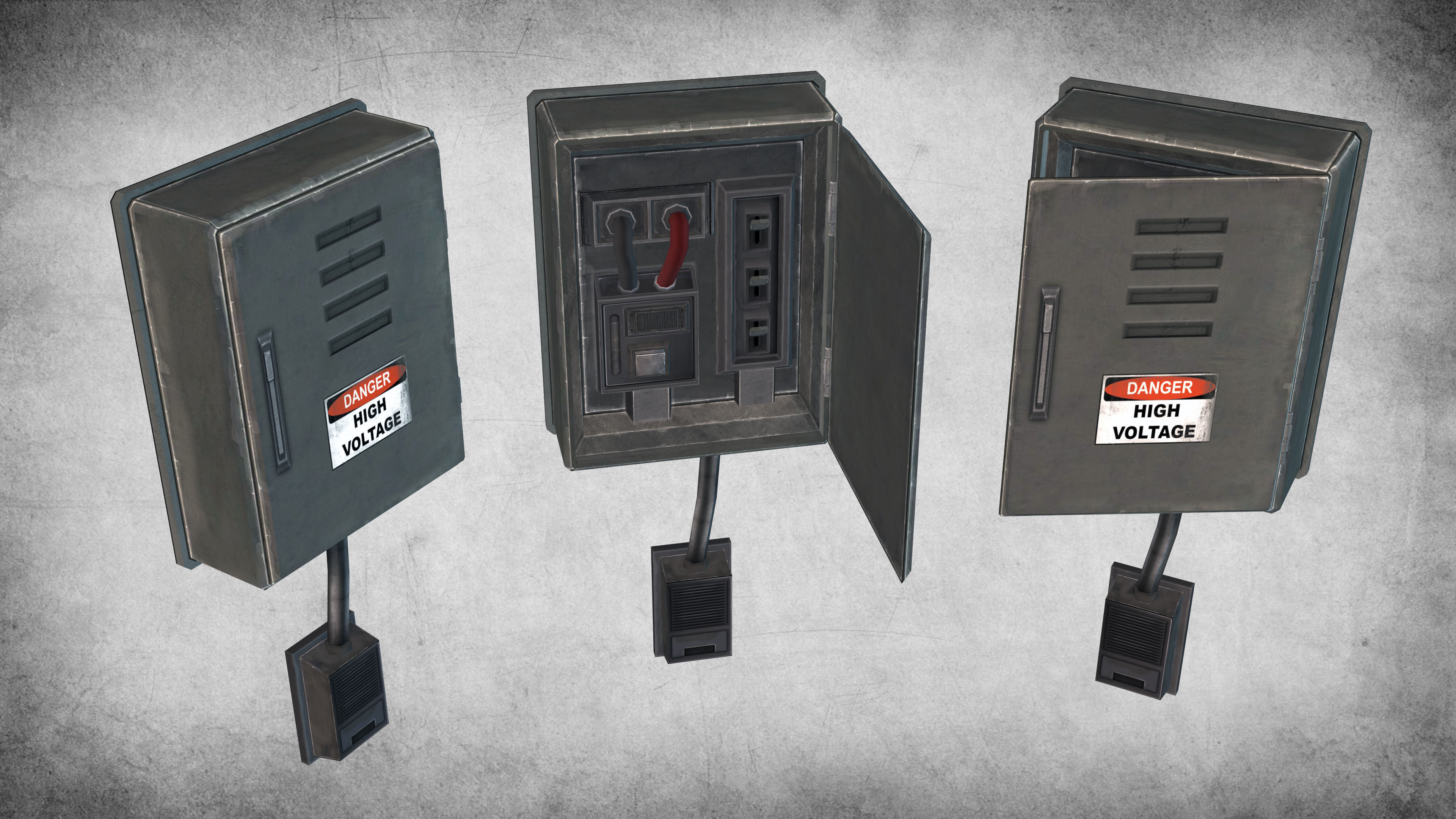 Electric Fusebox Low-poly 3D model_2