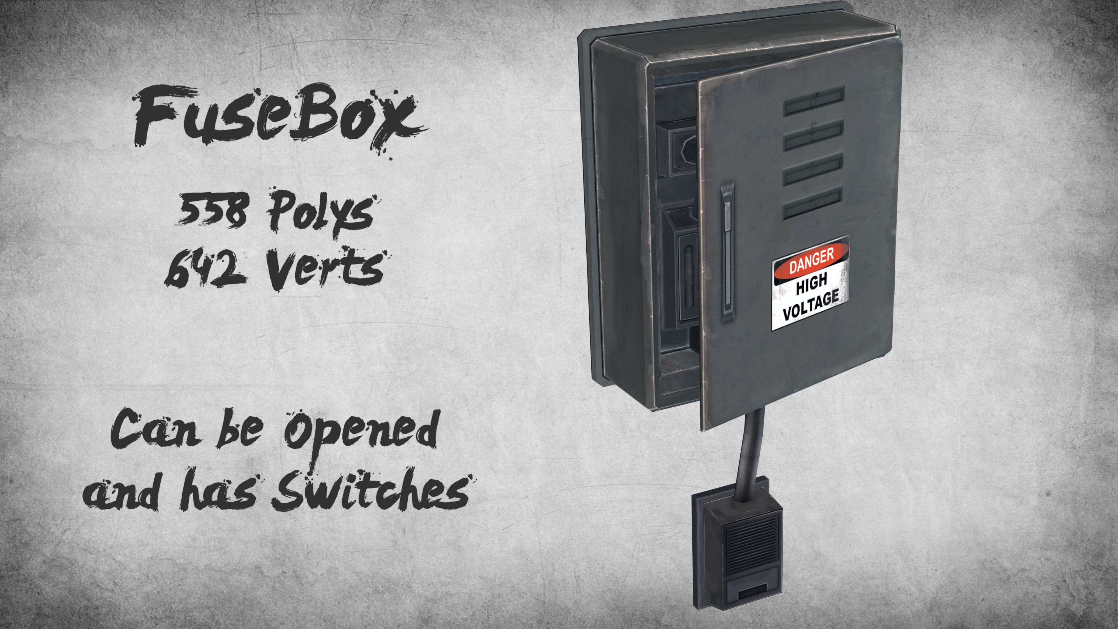 Electric Fusebox Low-poly 3D model_1