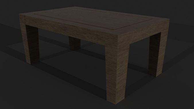 Table wooden Low-poly 3D model