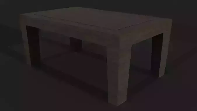 Table wooden Low-poly 3D model