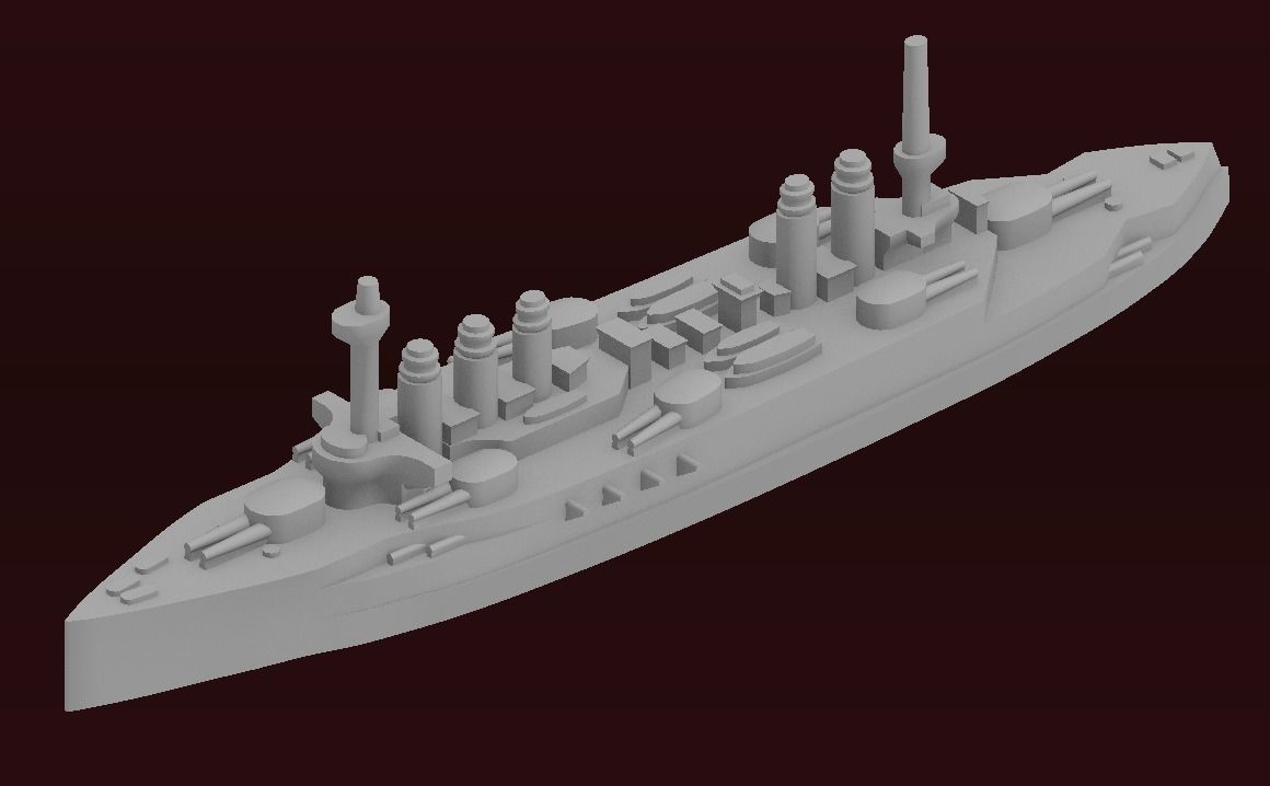 Danton-class battleship 3D print model_1