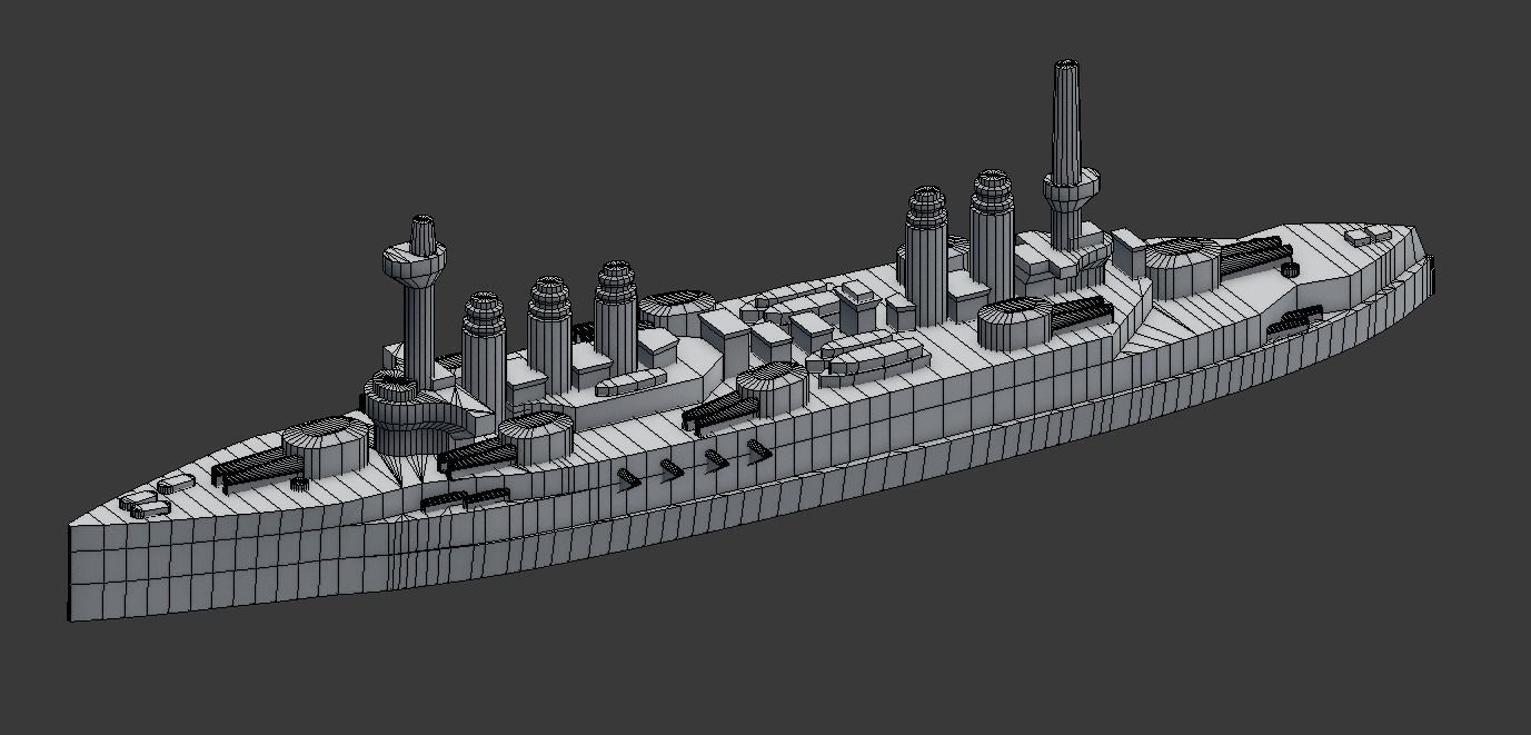 Danton-class battleship 3D print model_17