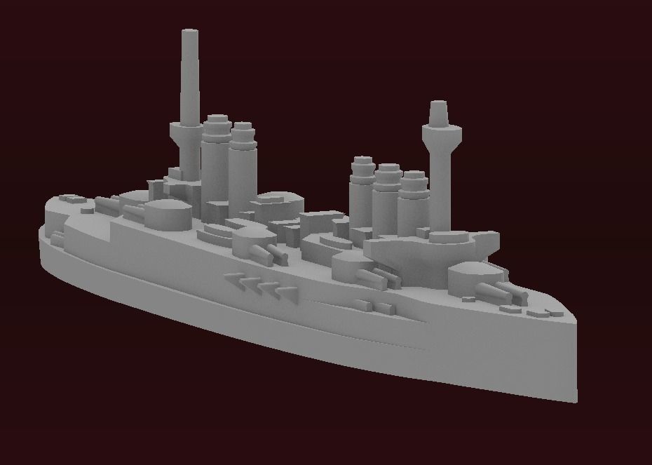 Danton-class battleship 3D print model_3