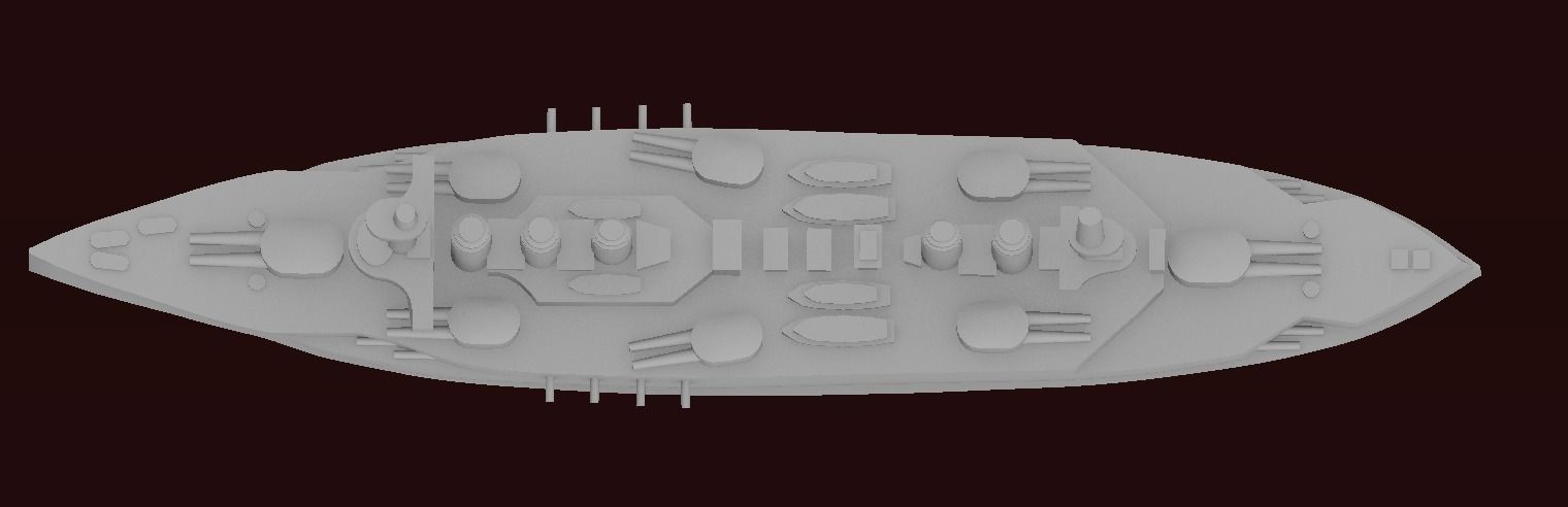Danton-class battleship 3D print model_8