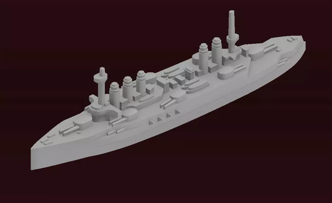 Danton-class battleship 3D print model_0