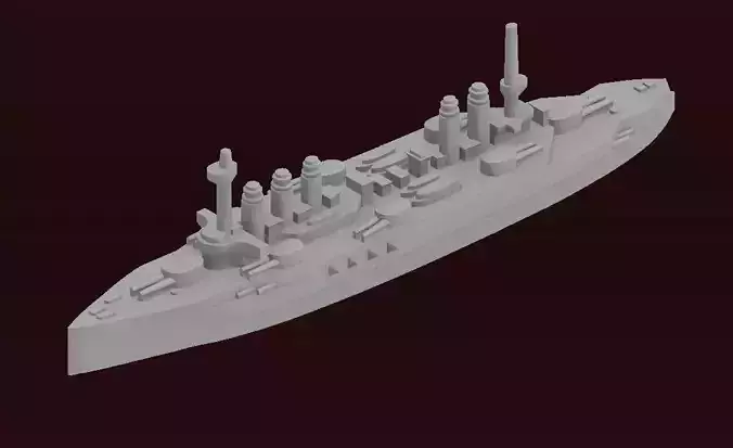 Danton-class battleship 3D print model Danton-class battleship 3D print model