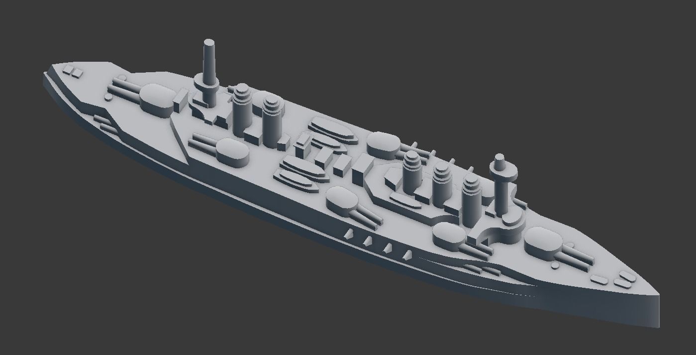 Danton-class battleship 3D print model_18