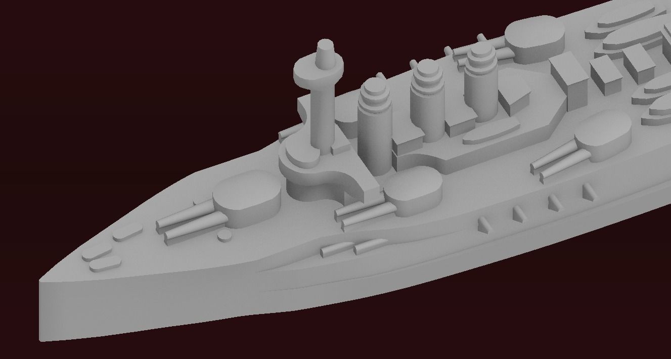Danton-class battleship 3D print model_13