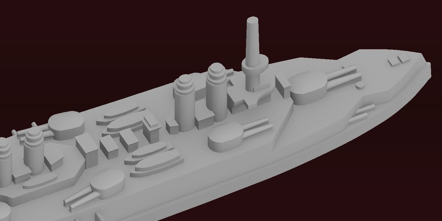 Danton-class battleship 3D print model_14