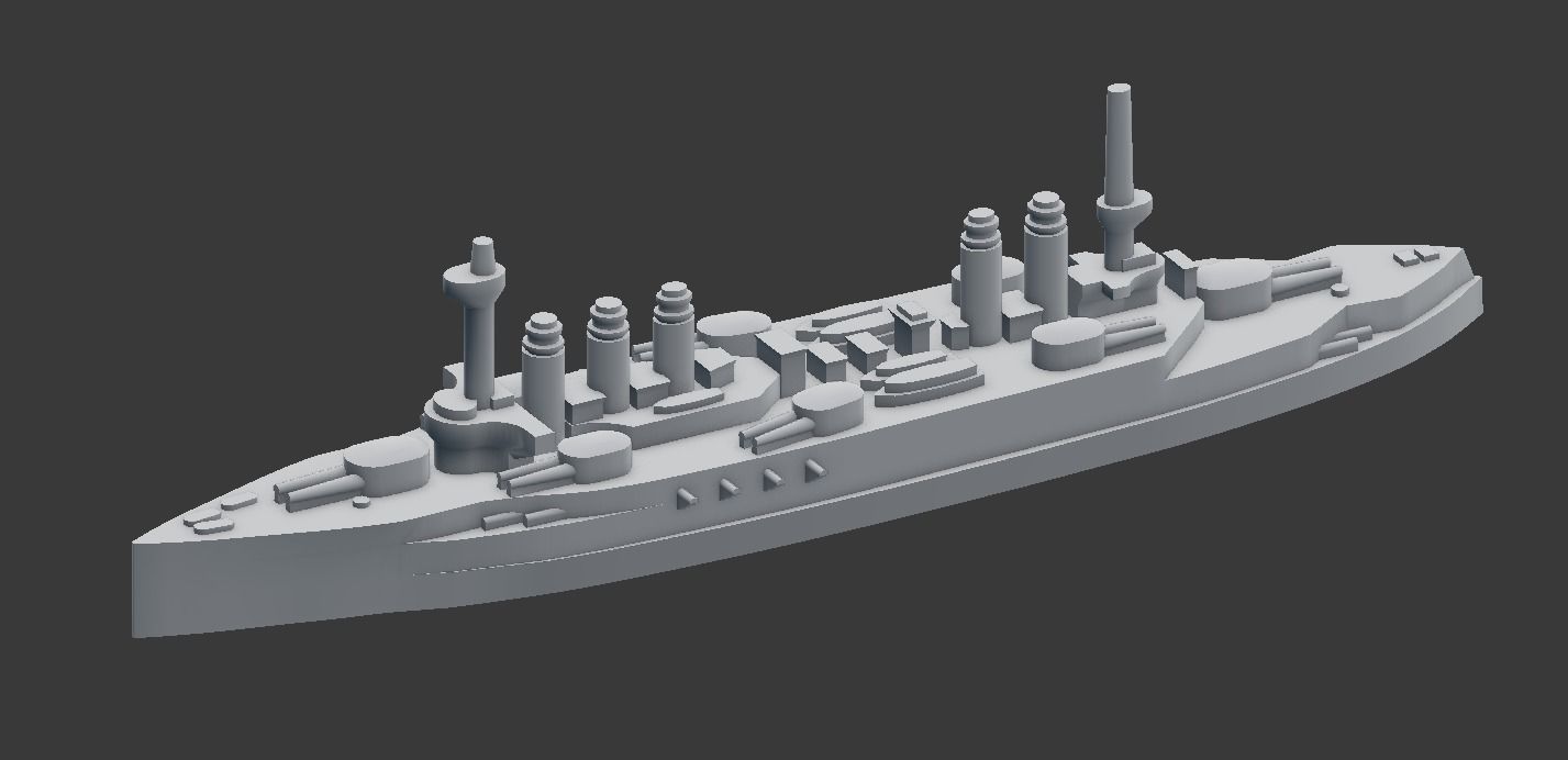 Danton-class battleship 3D print model_15