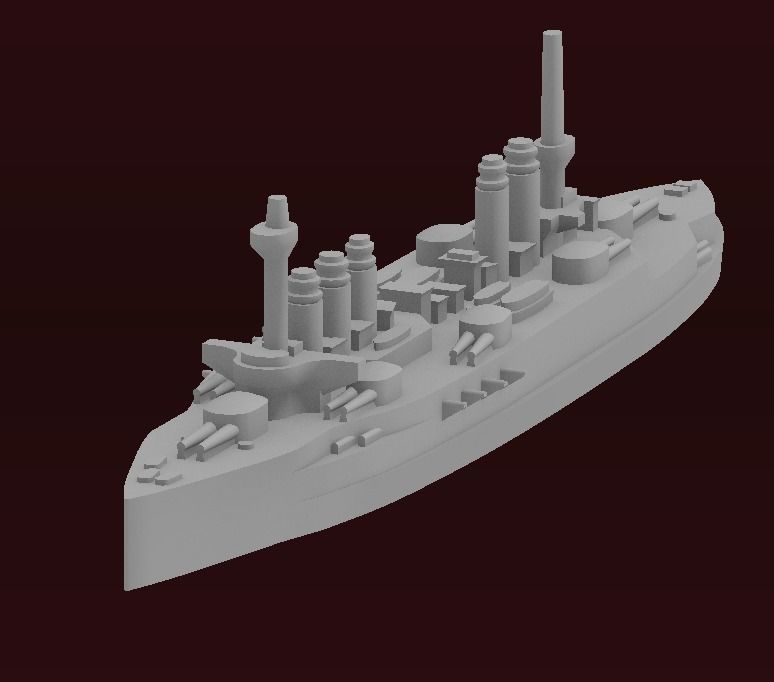 Danton-class battleship 3D print model_4
