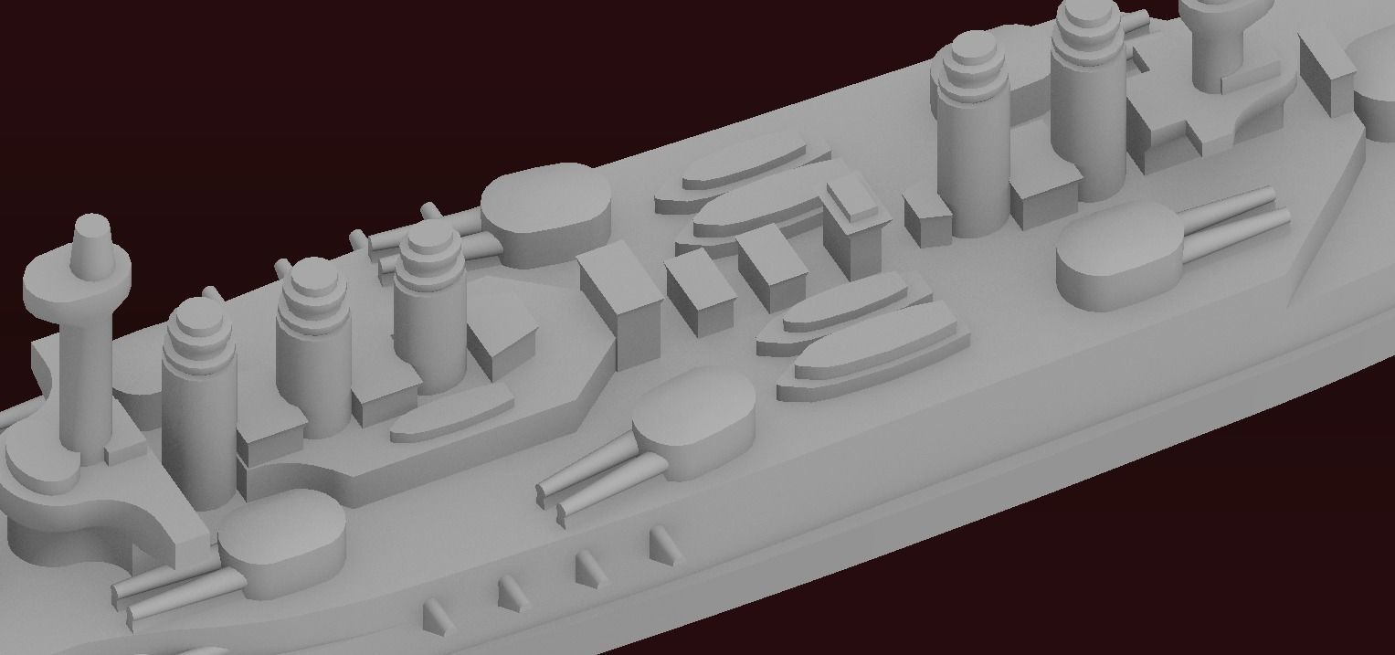 Danton-class battleship 3D print model_12