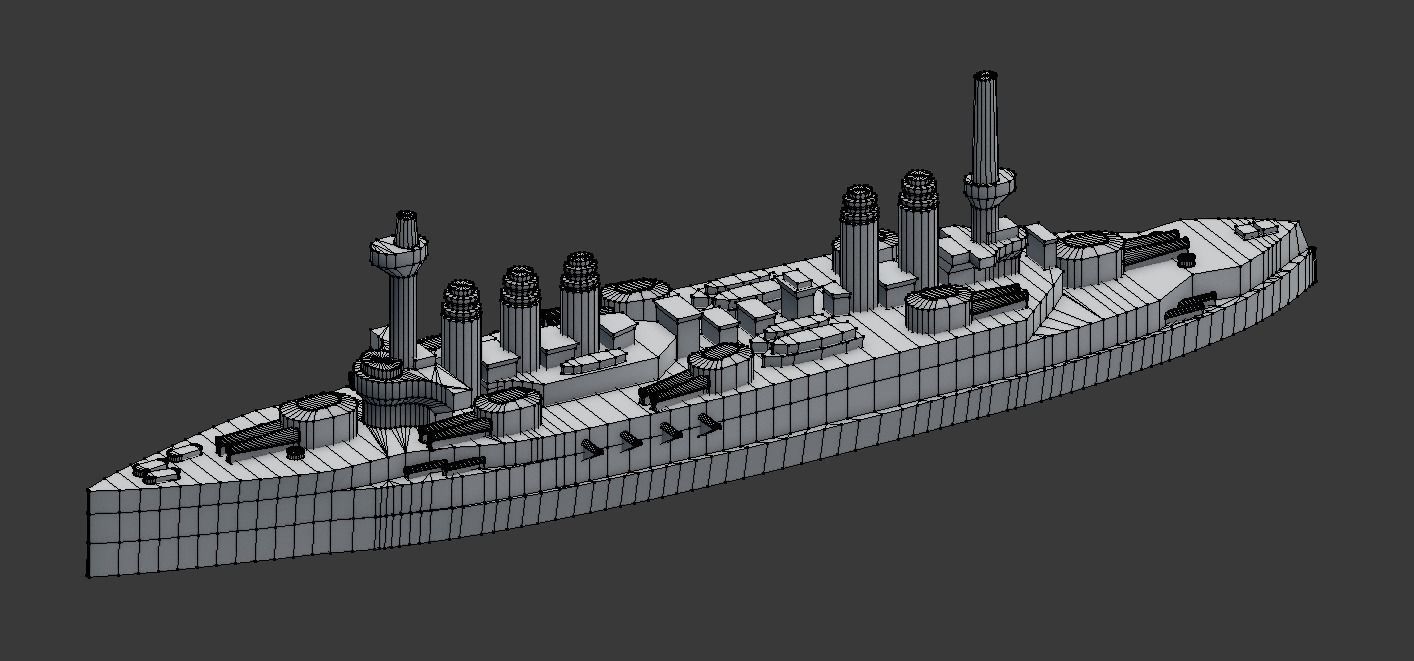 Danton-class battleship 3D print model_16