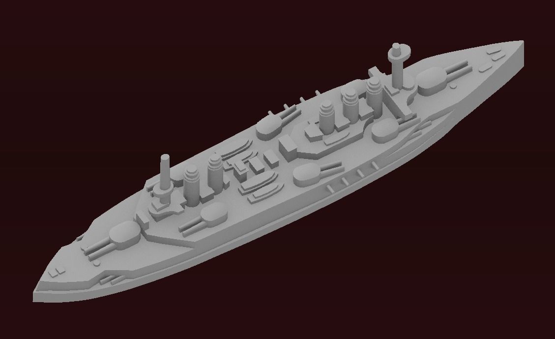 Danton-class battleship 3D print model_7