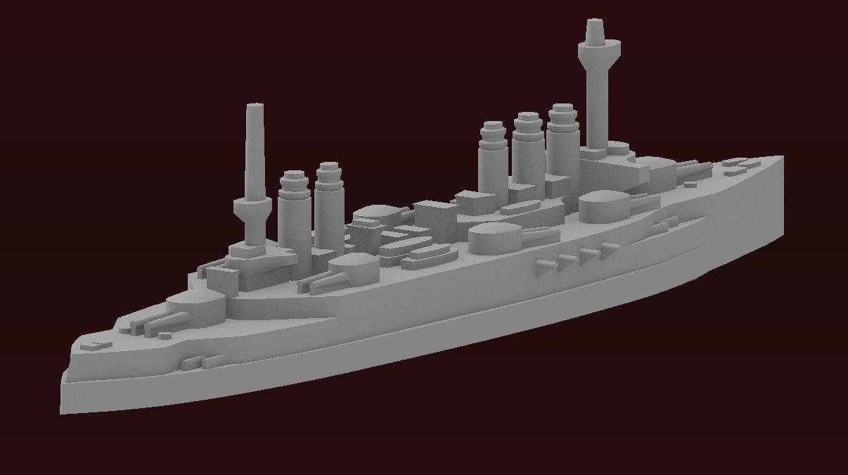 Danton-class battleship 3D print model_6