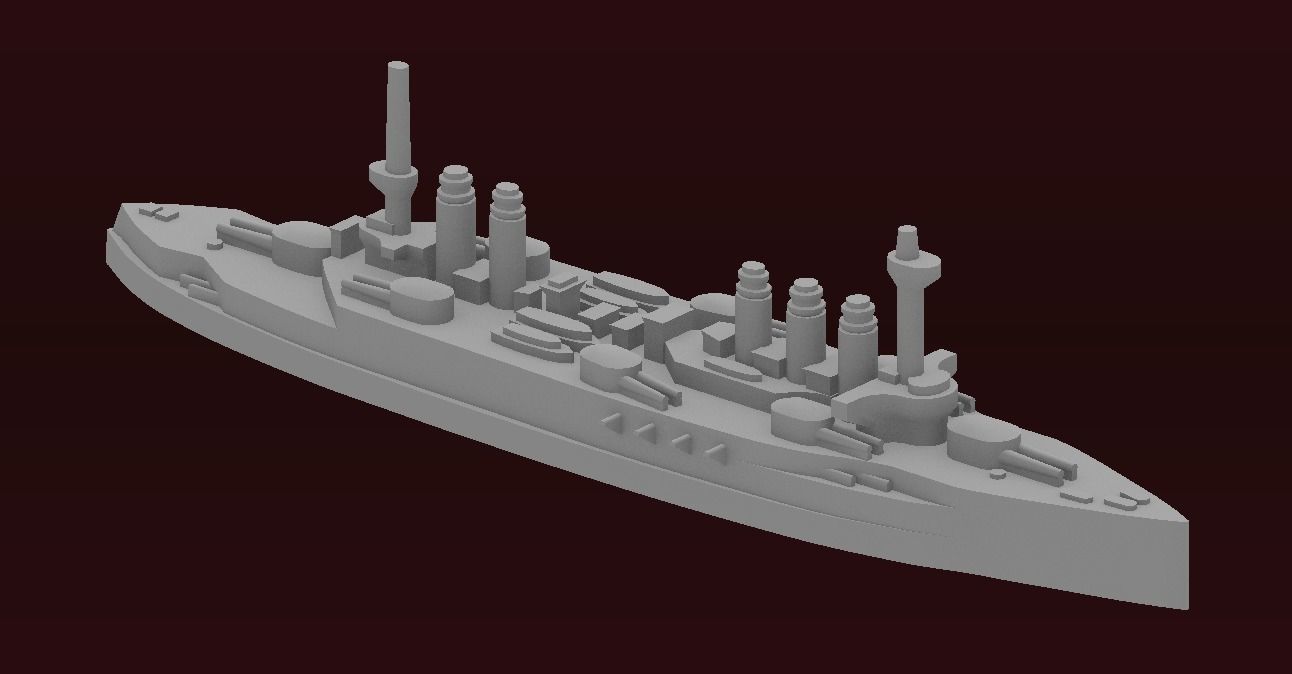 Danton-class battleship 3D print model_2