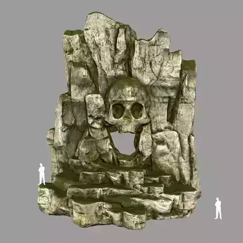 skull cave Low-poly 3D model