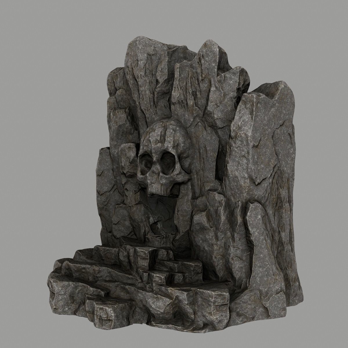 skull cave Low-poly 3D model_8