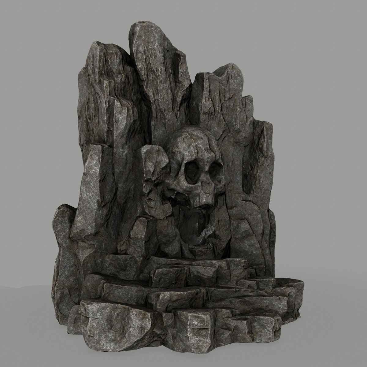 skull cave Low-poly 3D model_2