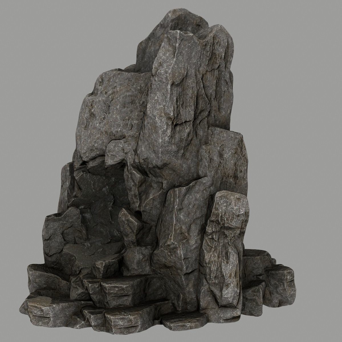 skull cave Low-poly 3D model_4