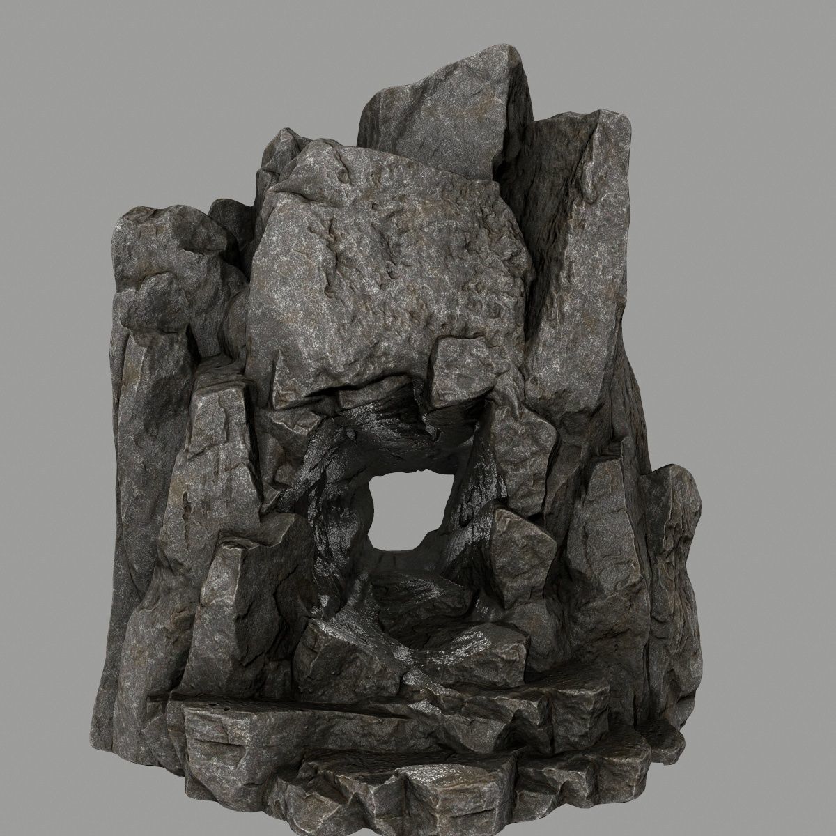 skull cave Low-poly 3D model_5