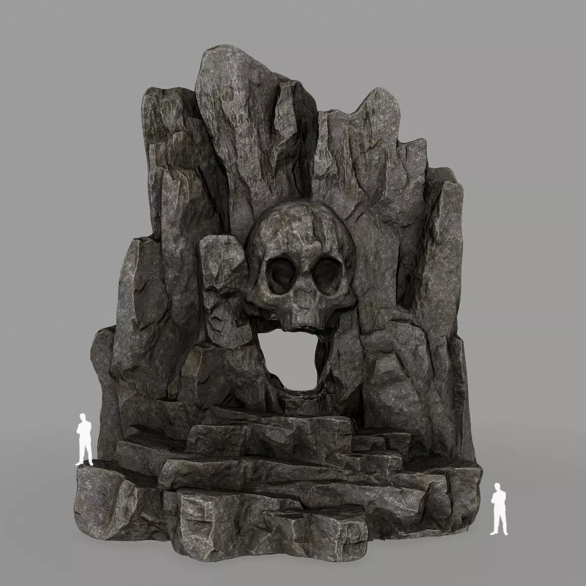 skull cave Low-poly 3D model_0