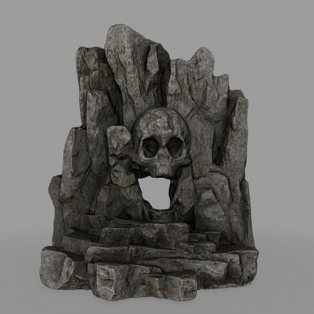skull cave Low-poly 3D model_1