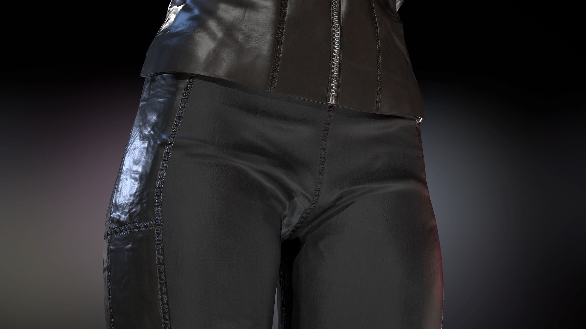 Female Biker Outfit Low-poly 3D model_20