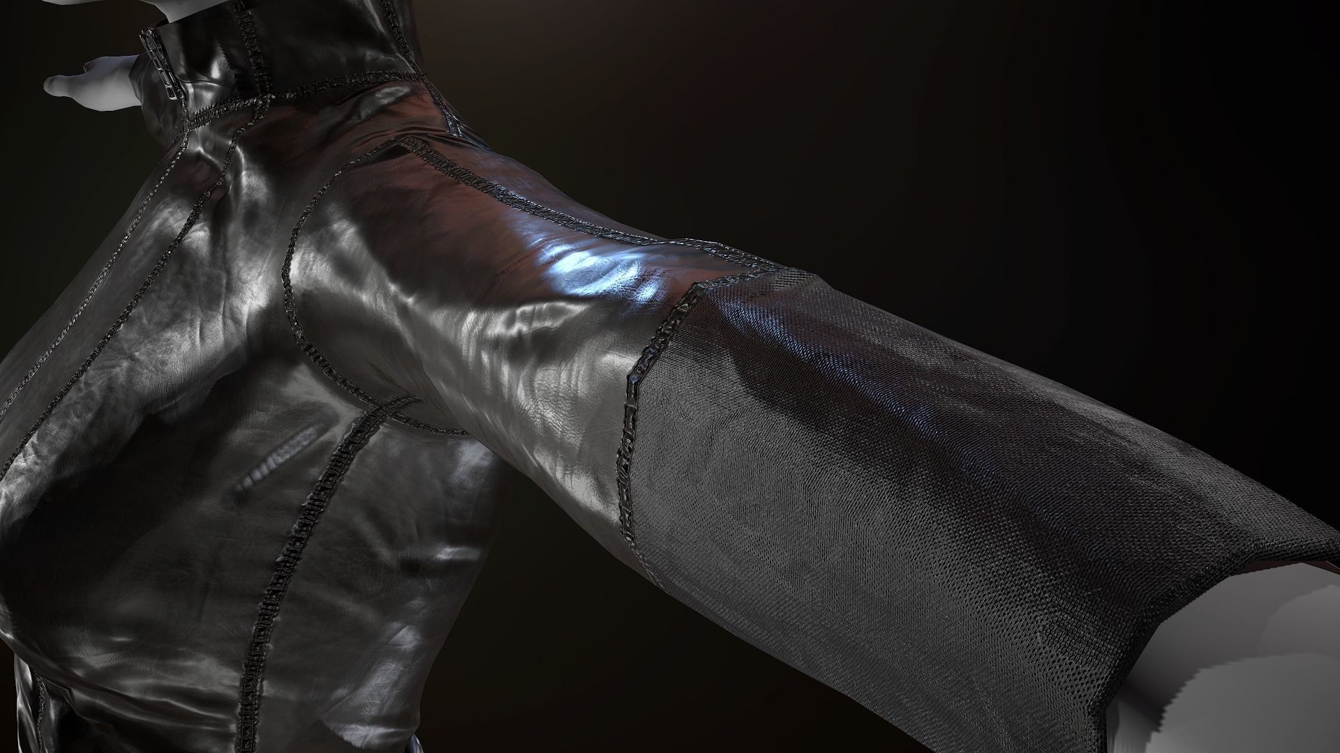 Female Biker Outfit Low-poly 3D model_16