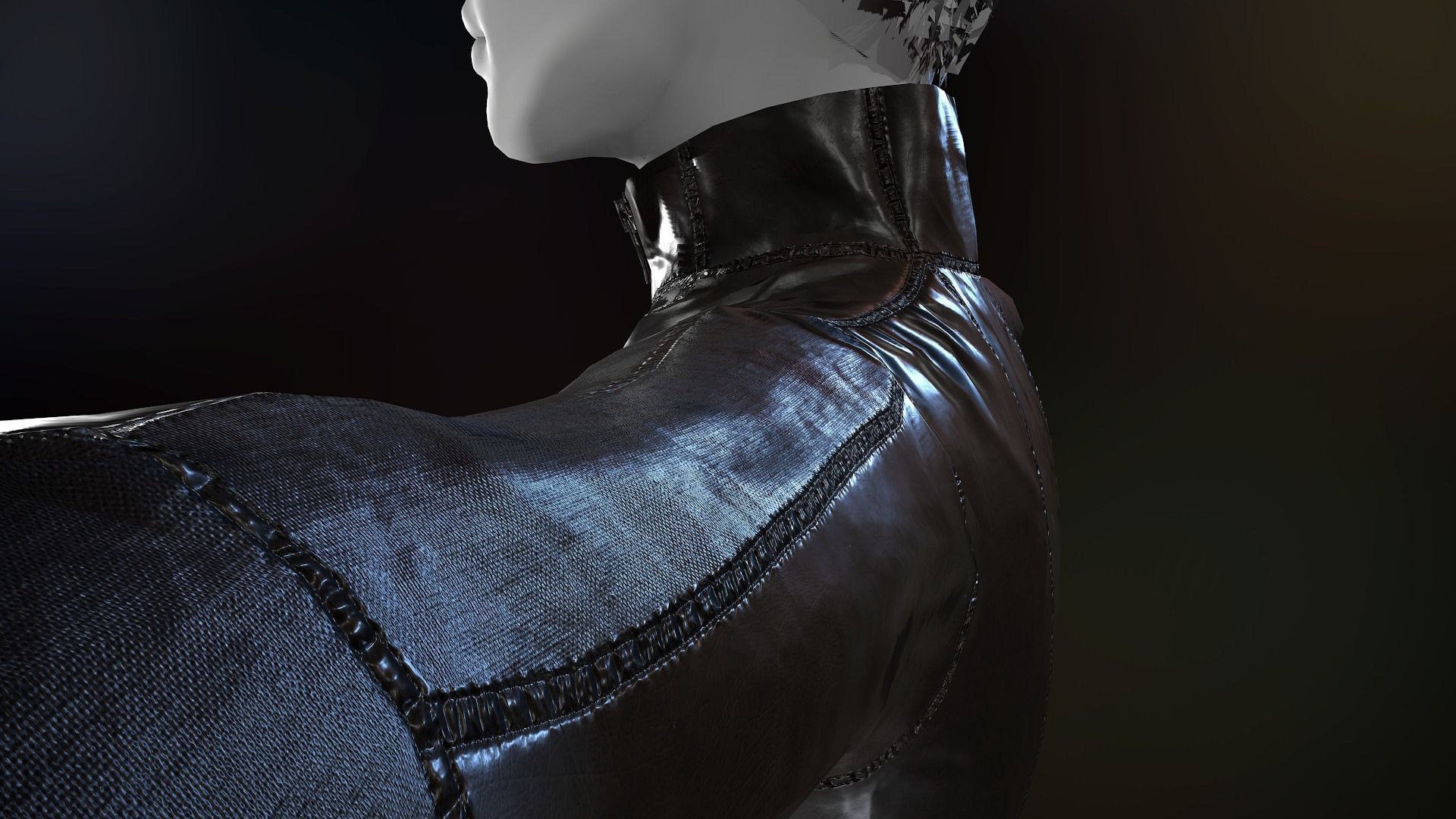 Female Biker Outfit Low-poly 3D model_11