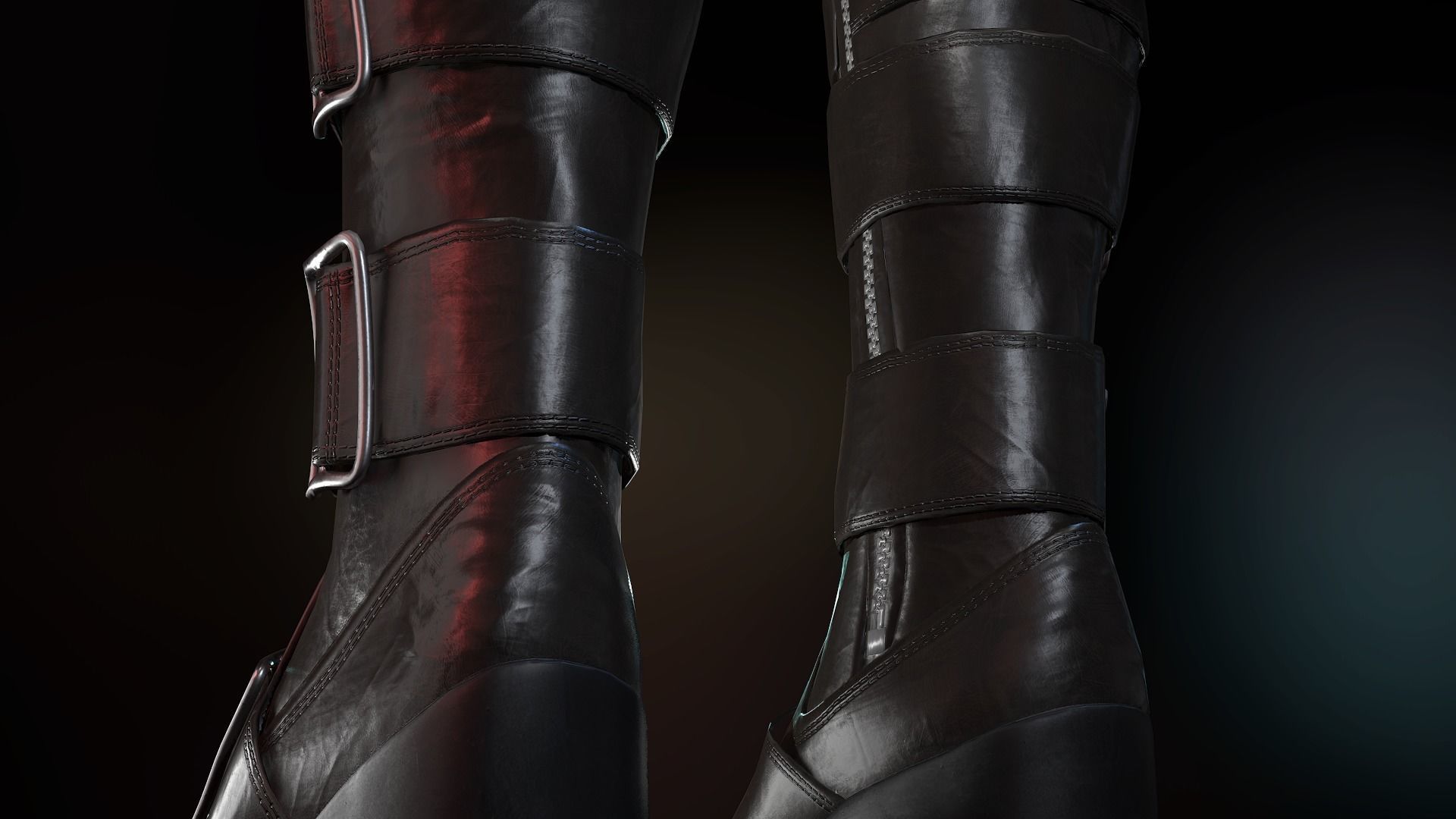 Female Biker Outfit Low-poly 3D model_38