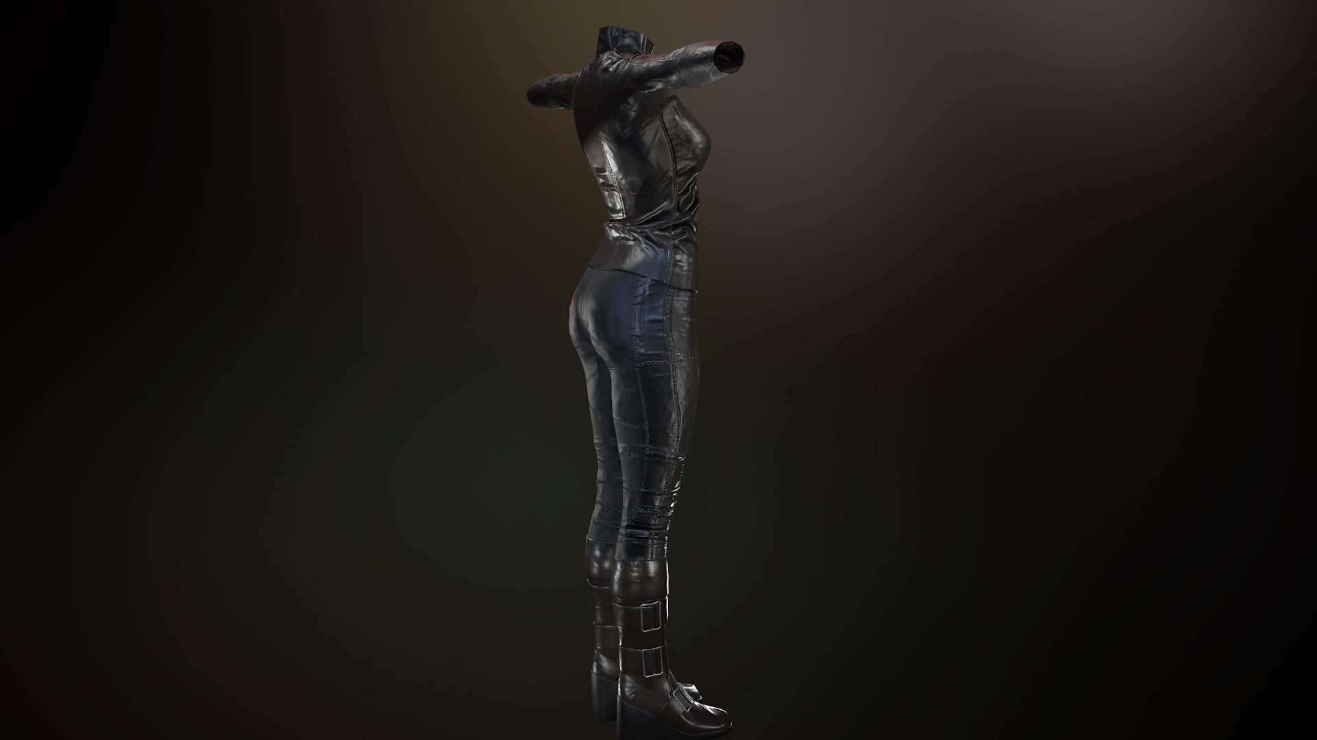 Female Biker Outfit Low-poly 3D model_42