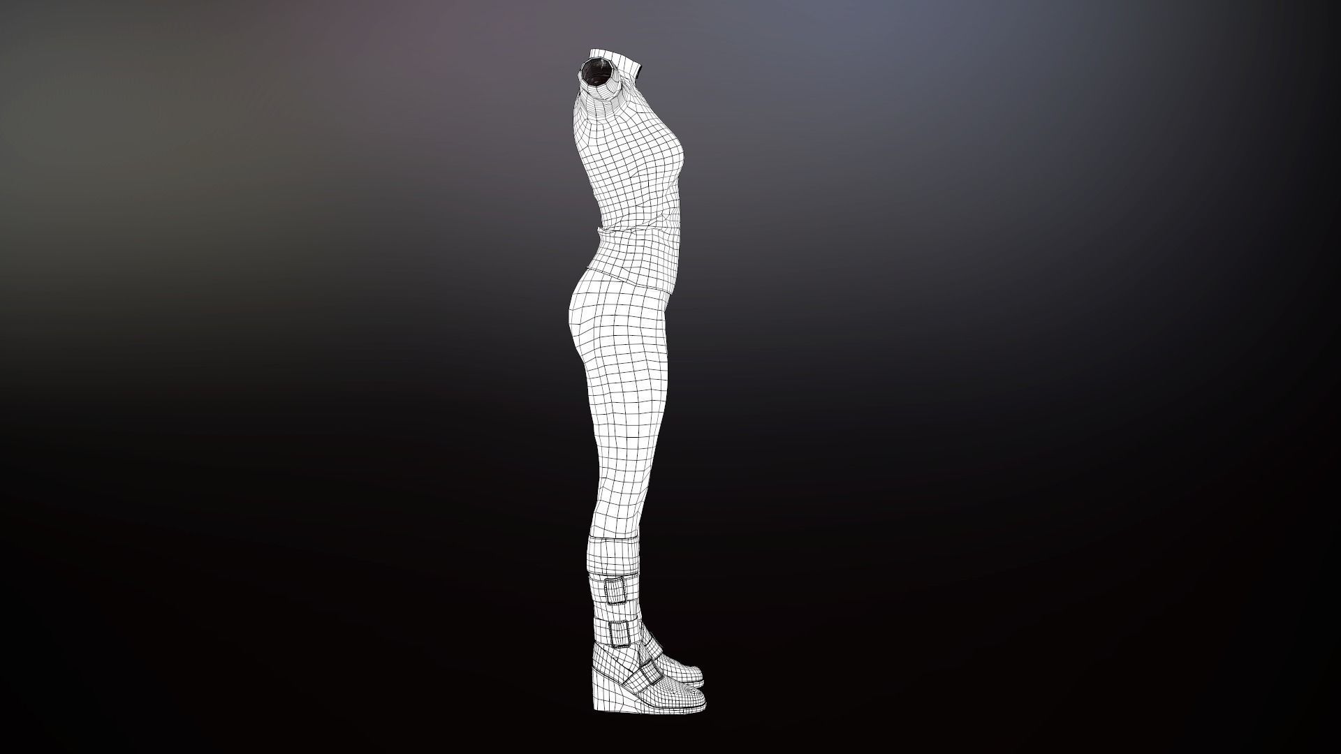 Female Biker Outfit Low-poly 3D model_46