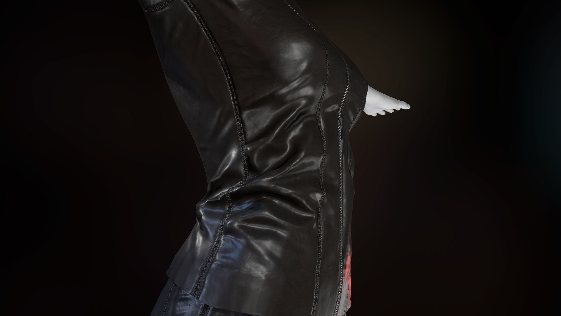 Female Biker Outfit Low-poly 3D model_13