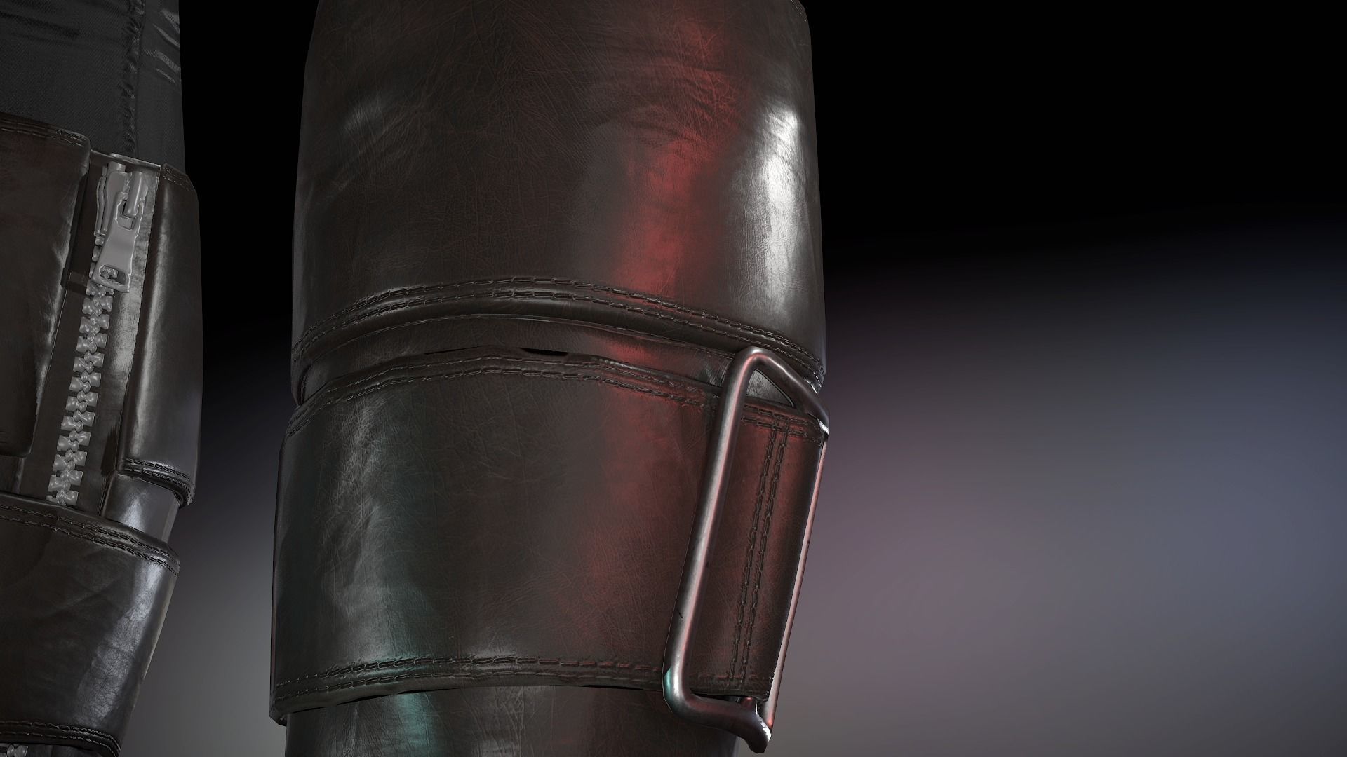 Female Biker Outfit Low-poly 3D model_30