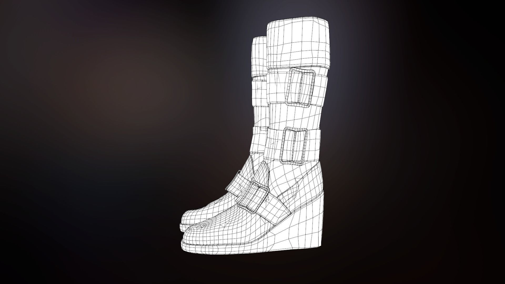 Female Biker Outfit Low-poly 3D model_55