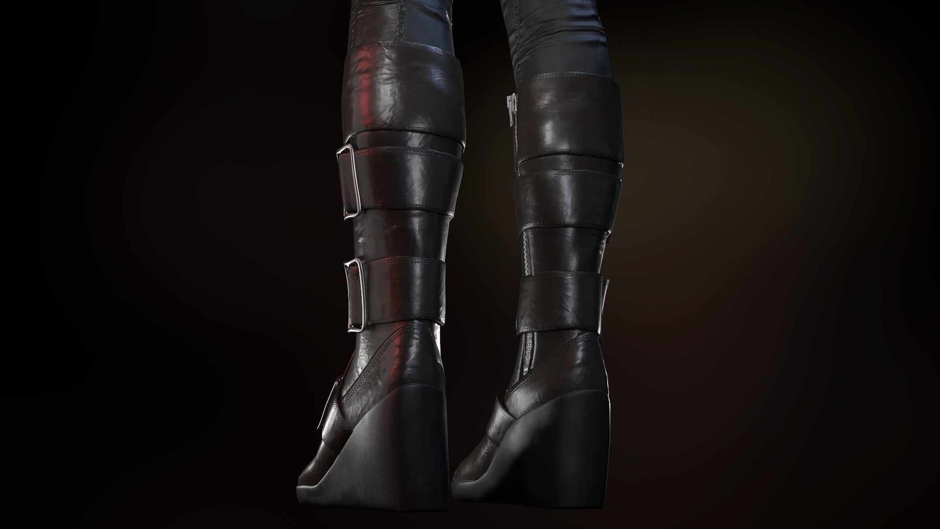 Female Biker Outfit Low-poly 3D model_32