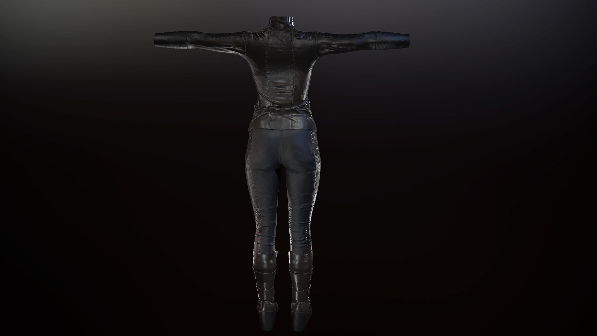 Female Biker Outfit Low-poly 3D model_43