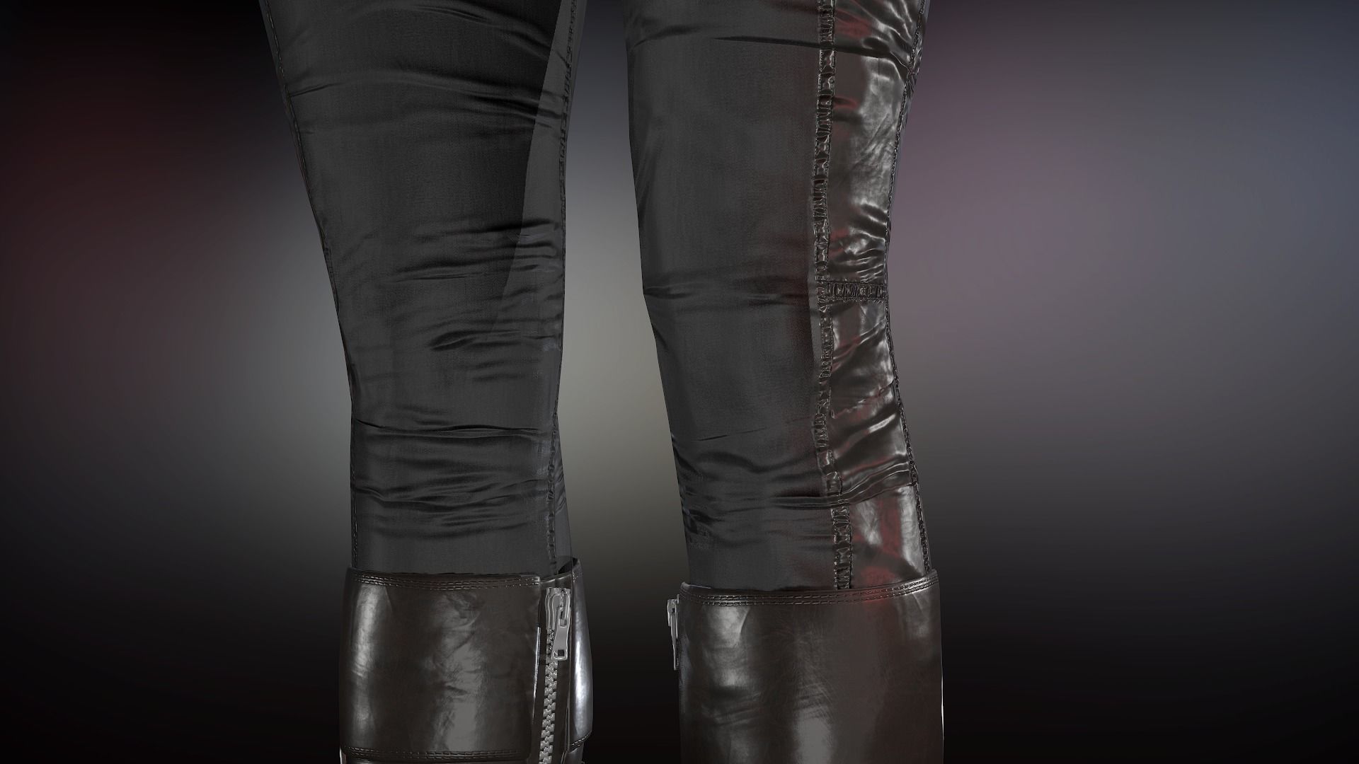 Female Biker Outfit Low-poly 3D model_27