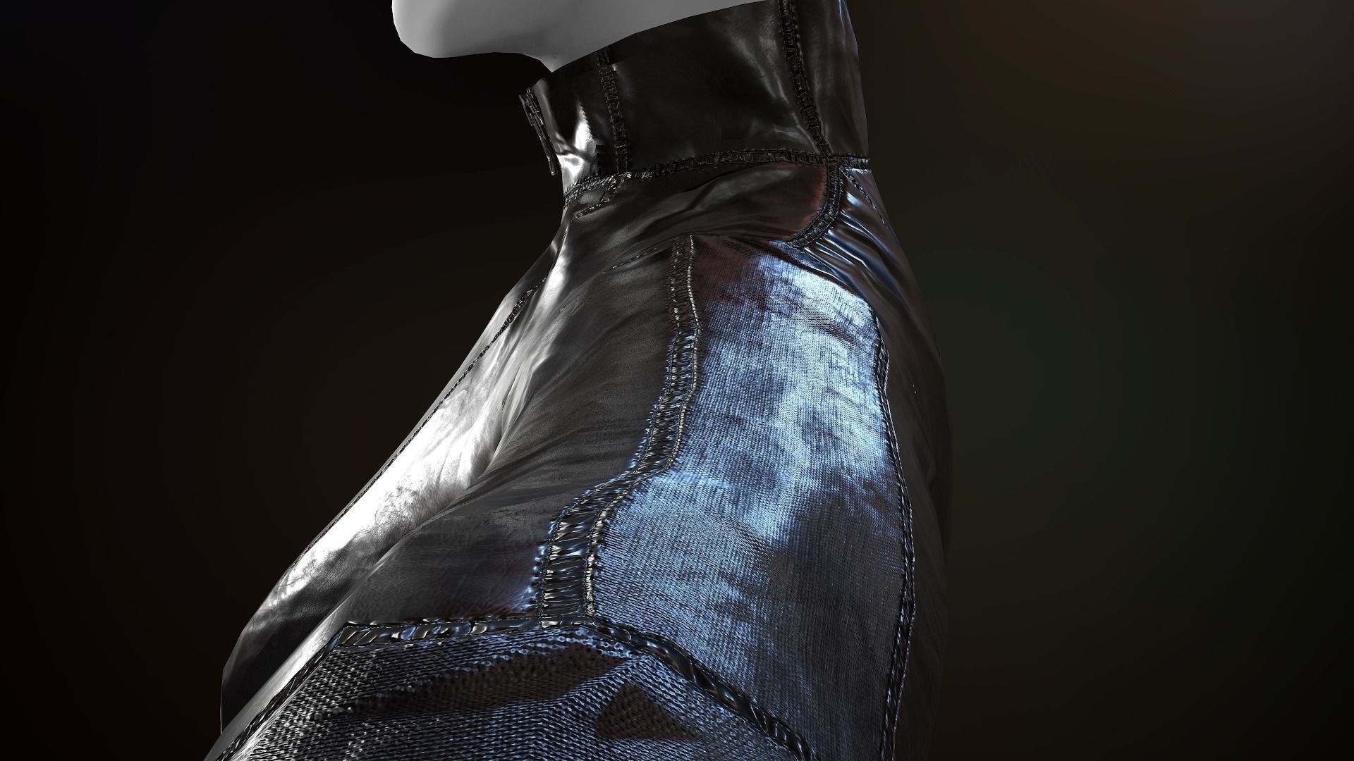 Female Biker Outfit Low-poly 3D model_12