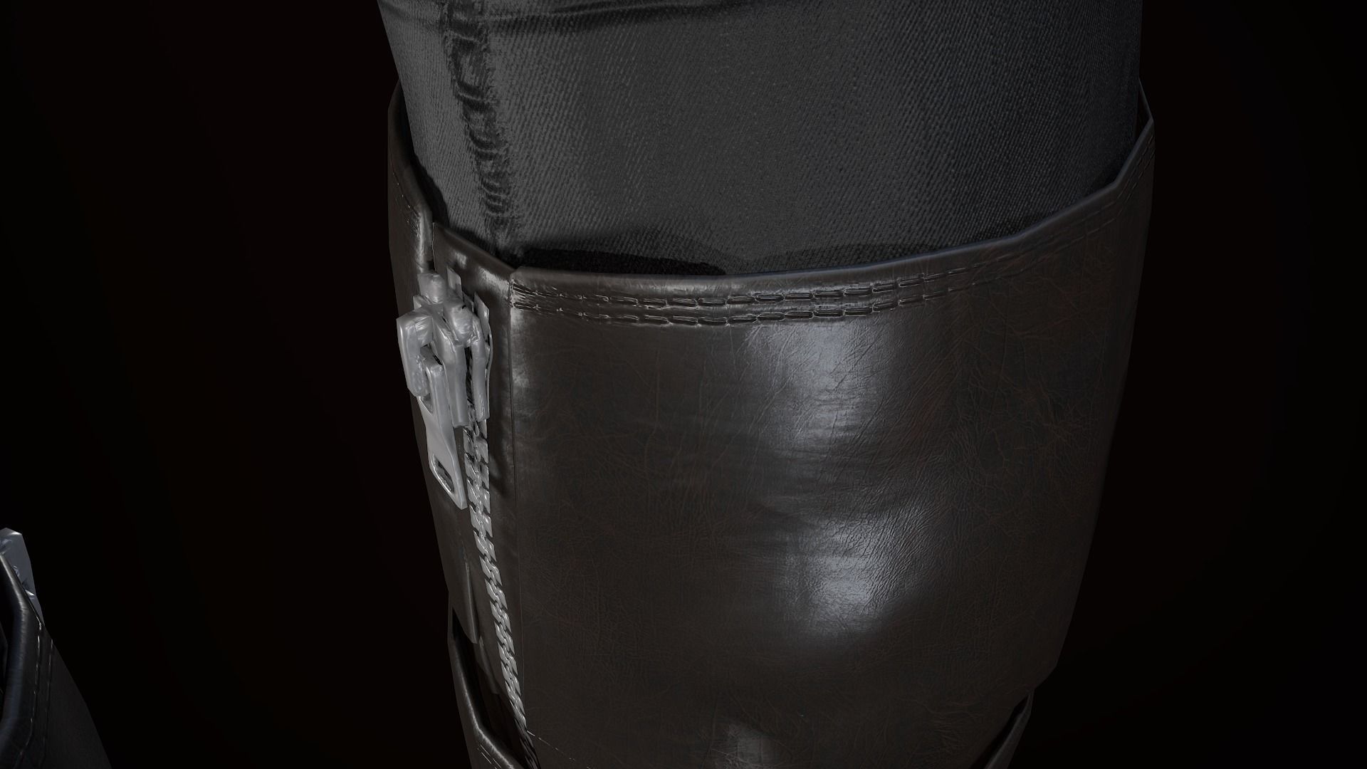 Female Biker Outfit Low-poly 3D model_39