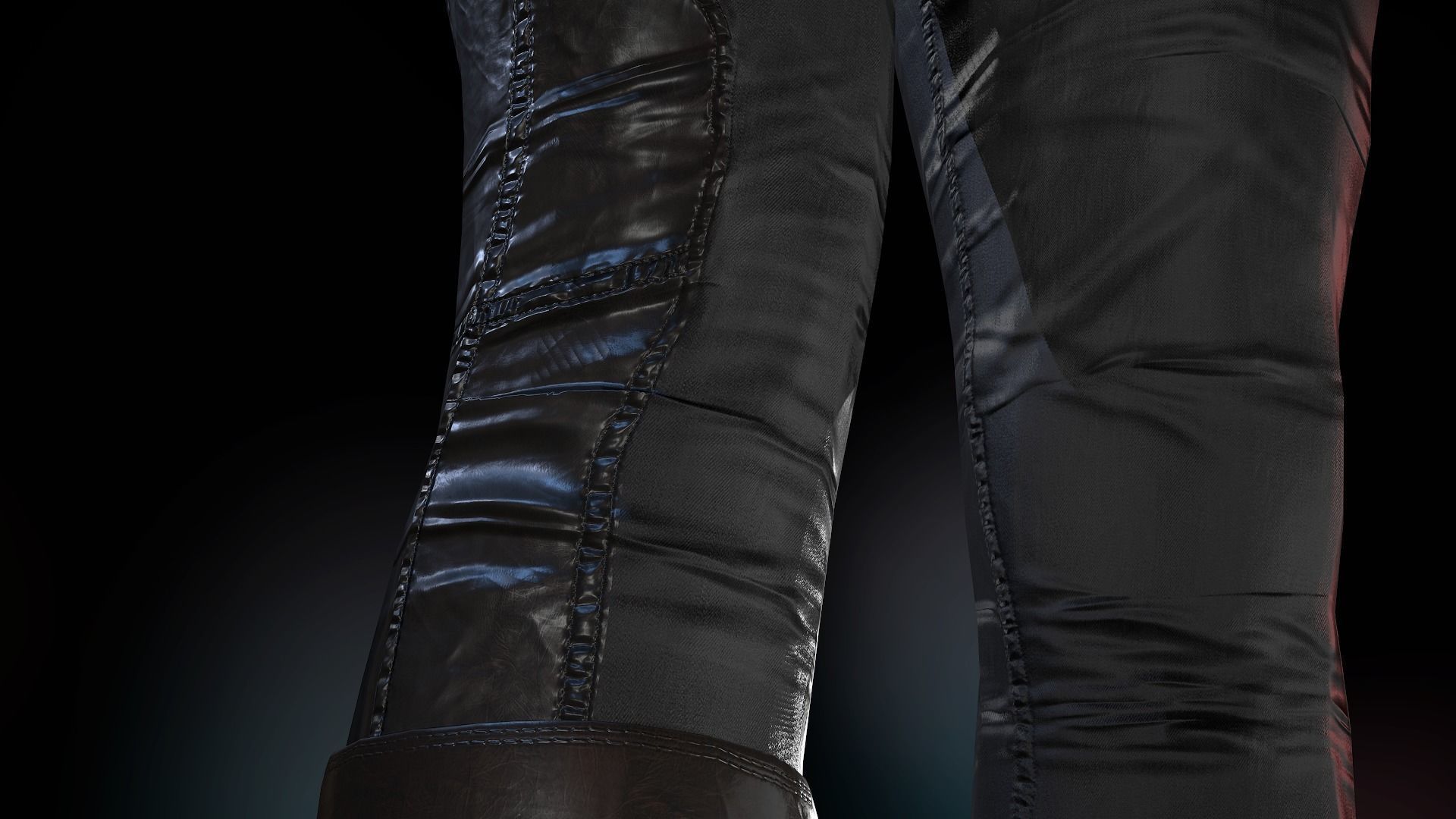 Female Biker Outfit Low-poly 3D model_24