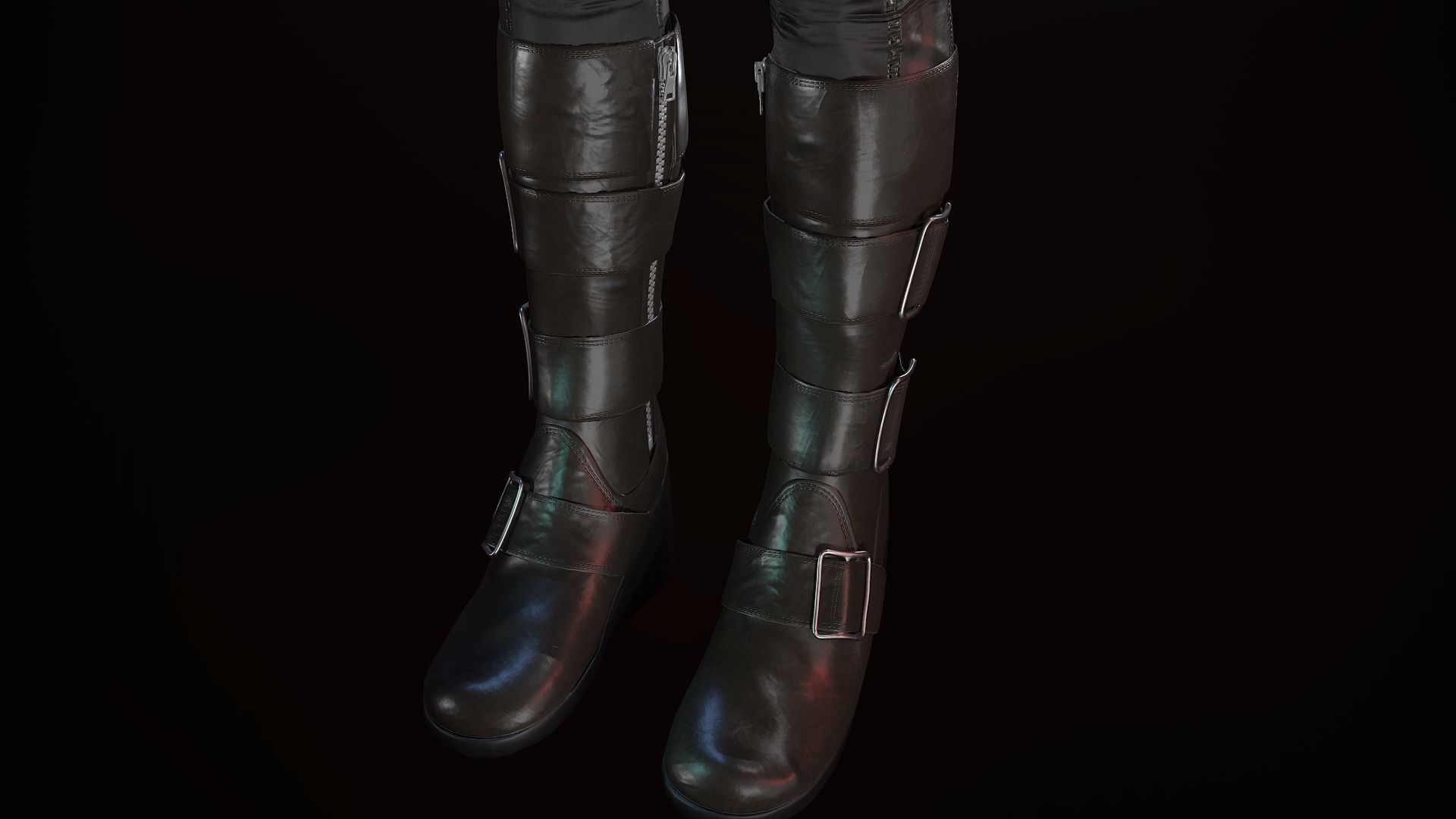 Female Biker Outfit Low-poly 3D model_31