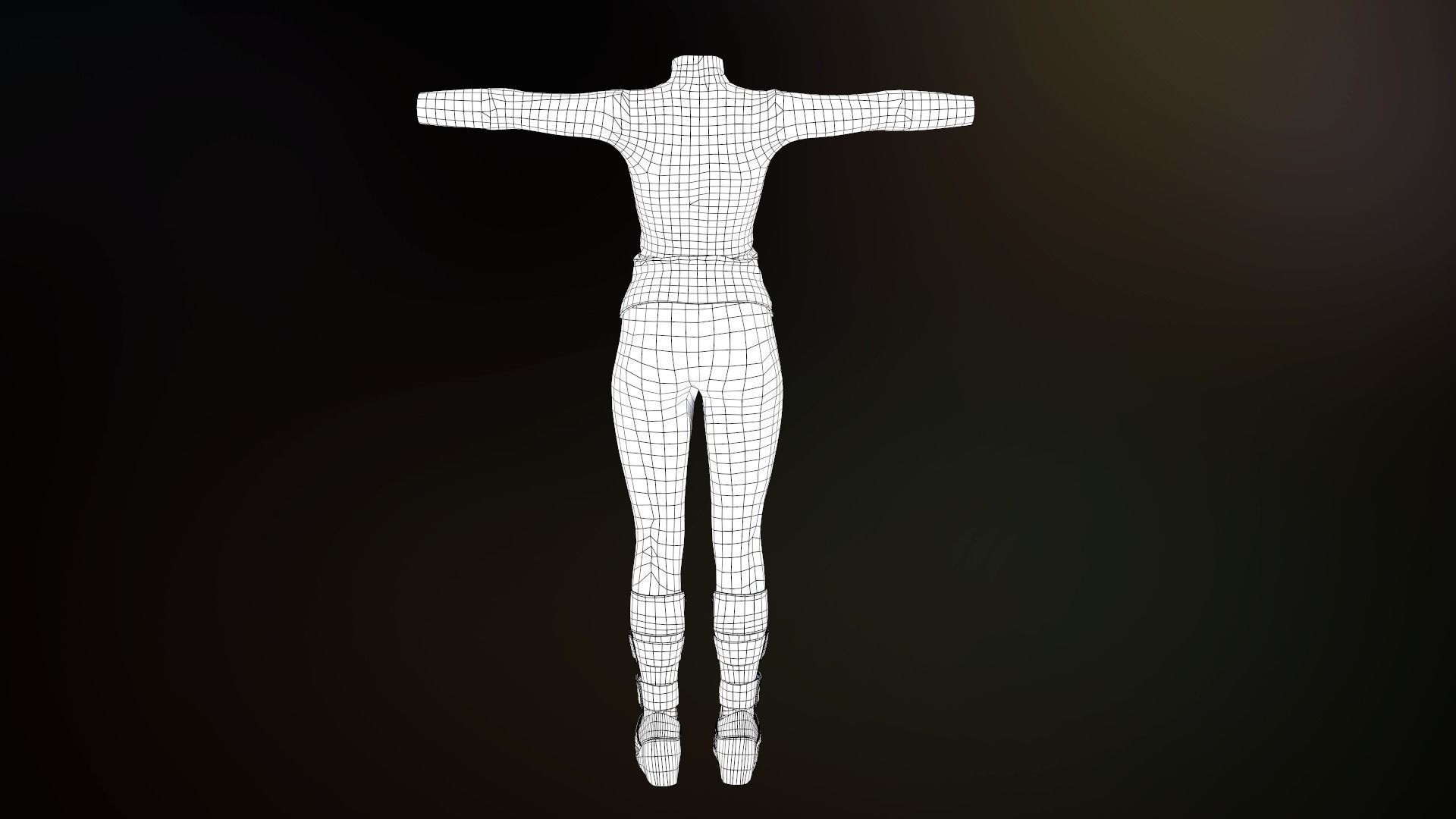 Female Biker Outfit Low-poly 3D model_47