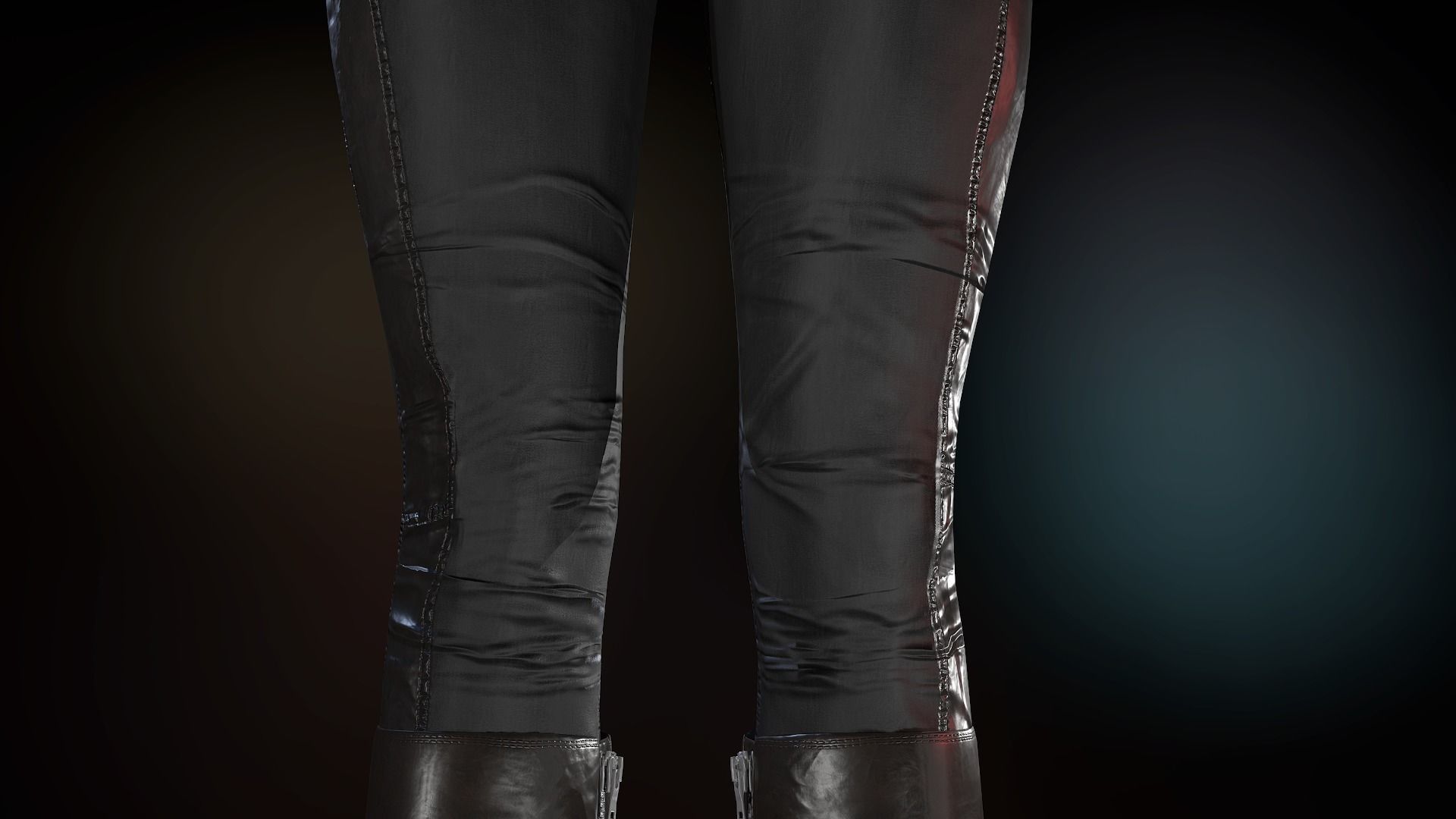 Female Biker Outfit Low-poly 3D model_23