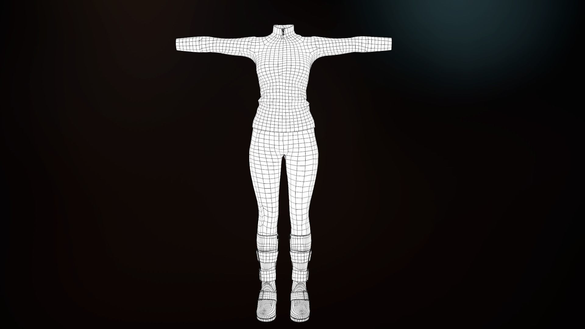 Female Biker Outfit Low-poly 3D model_45