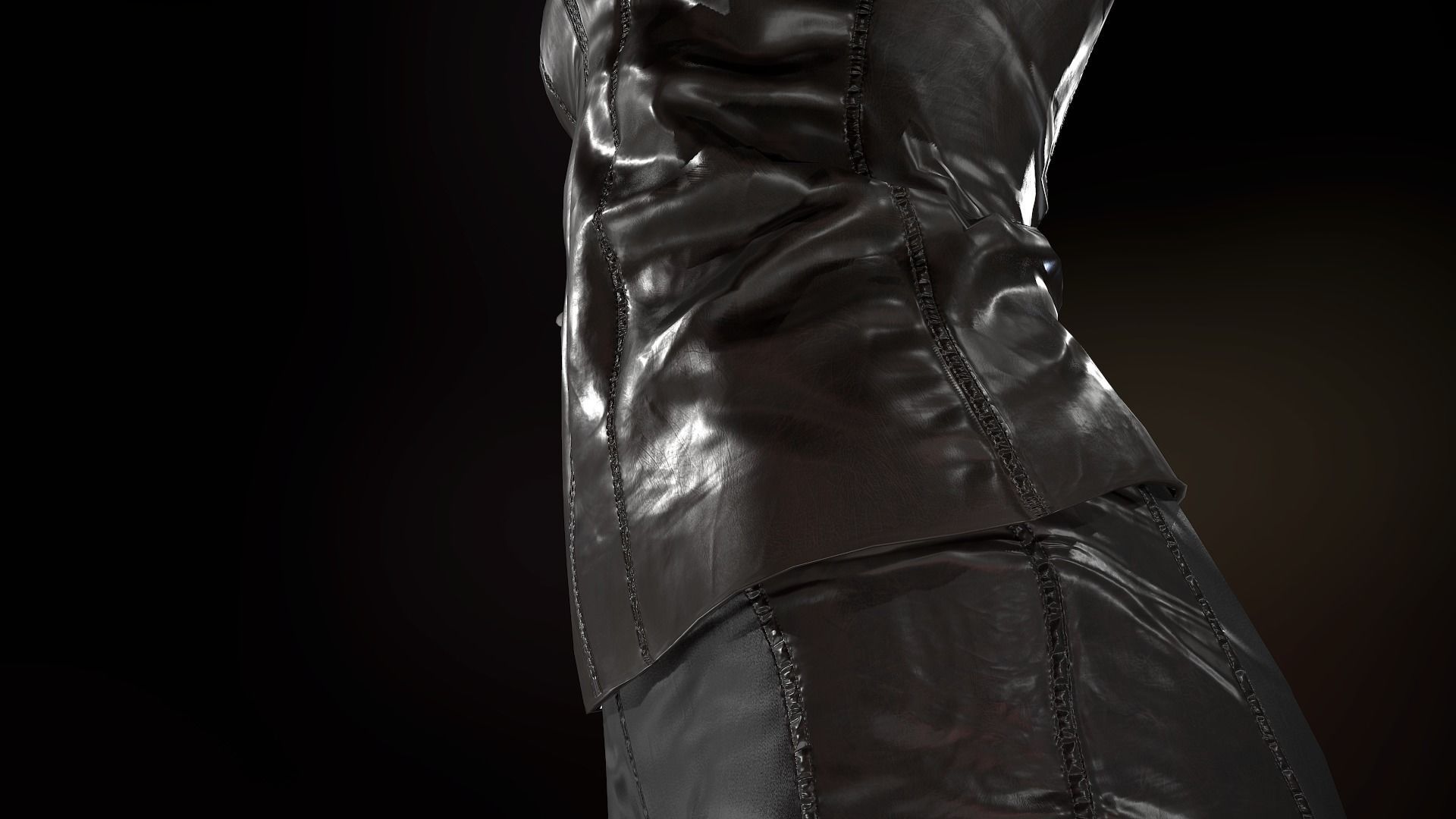 Female Biker Outfit Low-poly 3D model_18